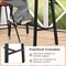 Black Metal Patio Counter Height Table with Footrest, Adjustable Foot Pads
